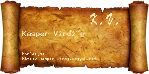 Kasper Virág névjegykártya